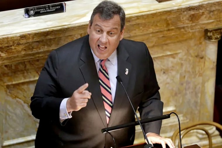 Gov. Chris Christie addresses a joint session of the Democrat-led Legislature at the statehouse, Saturday, July 1, 2017, in Trenton, N.J. Christie said the issue with the state's government shutdown is Democratic Assembly Speaker Vincent Prieto's failure to hold a vote on legislation overhauling the state's largest health insurer. Prieto says the bill could raise ratepayers' premiums. Christie ordered nonessential services, including state parks and the motor vehicle commission to close beginning Saturday. Remaining open under the shutdown will be New Jersey Transit, state prisons, the state police, state hospitals and treatment centers as well as casinos, race tracks and the lottery.