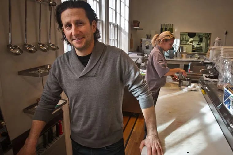 Vedge owner Rich Landau and pastry chef Allison Ford at the restaurant at 1221 Locust St. While there is no meat or dairy, a vegan restaurant has its own challenges, he says. "My golden rule is that you need to keep the restaurant as if a health inspector will be coming through any second."