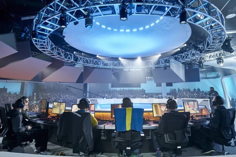 Overwatch Arena and competitors at BlizzCon 2016 in Anaheim, Calif.