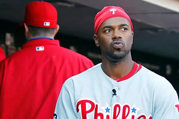 Shortstop Jimmy Rollins and the rest of the Phillies have struggled to score against the Giants in the NLCS. (Yong Kim / Staff Photographer)