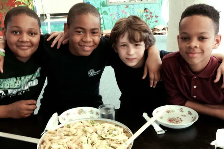 At Wissahickon Charter are healthy-cooking students (from left) Raymond Hankins, Joseph Taylor, Anthony Bov&#0233;, and Ryiese Randolph.