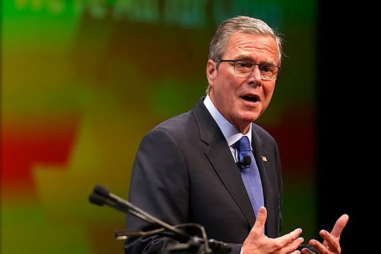 Ex-Florida Gov. Jeb Bush says he misunderstood the question about backing an invasion “knowing what we know now.” (JONATHAN QUILTER / Columbus Dispatch)
