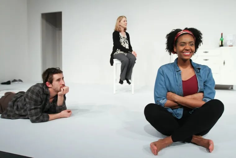 Matteo Scammell, Nancy Boykin, and Jessica Johnson in “Really,” at Theatre Exile through Feb. 18.