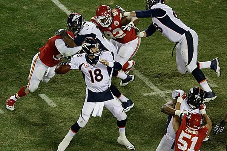 Broncos quarterback Peyton Manning. (Charlie Riedel/AP)