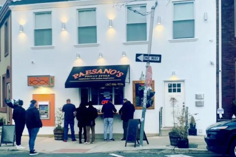 Paesano's, shortly after its  February 2020 opening at Marlborough Street and Frankford Avenue.
