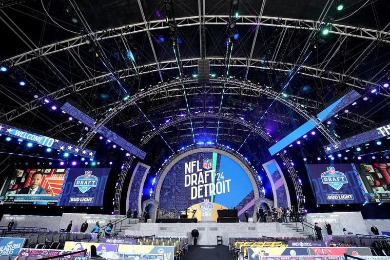 The stage of the 2024 NFL draft, being held this year in downtown Detroit.