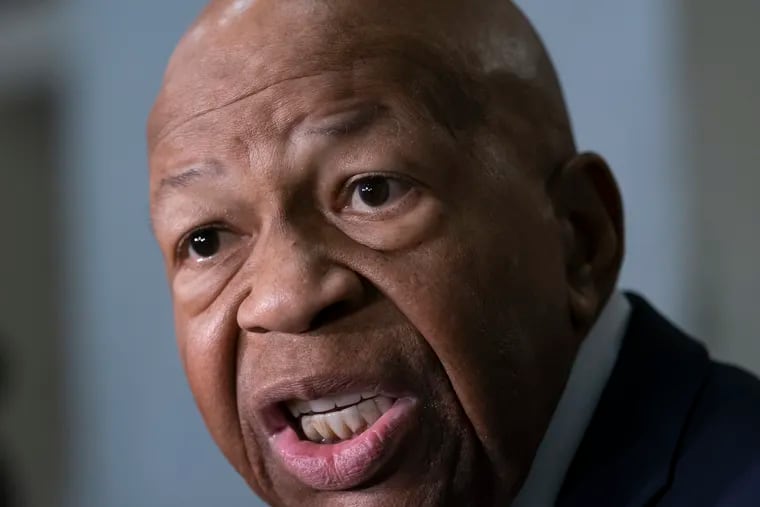 House Oversight and Reform Committee Chair Elijah Cummings, D-Md., speaks to reporters in April on Capitol Hill in Washington.