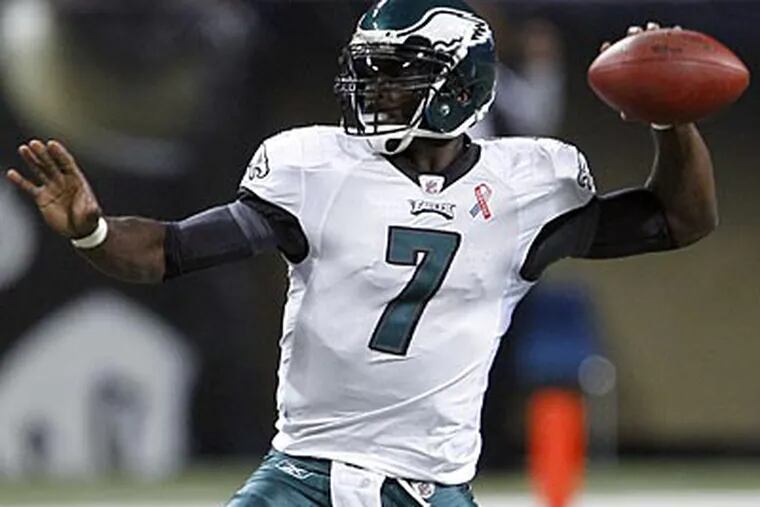 Michael Vick has played 16 games only once in nine seasons and he turned 32 on June 26. (Yong Kim/Staff file photo)