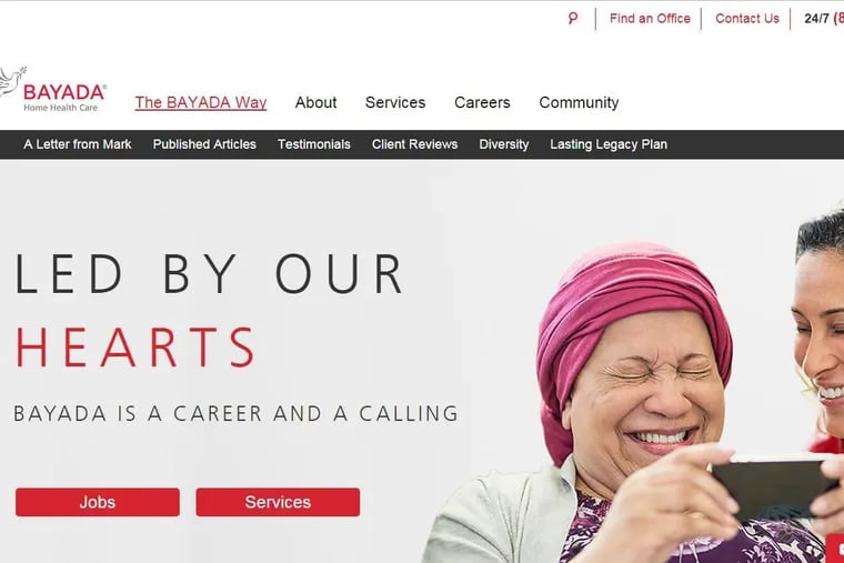 Bayada Home Health Care, based in Moorestown, N.J., provides services in 23 states and employs about 28,000 people.