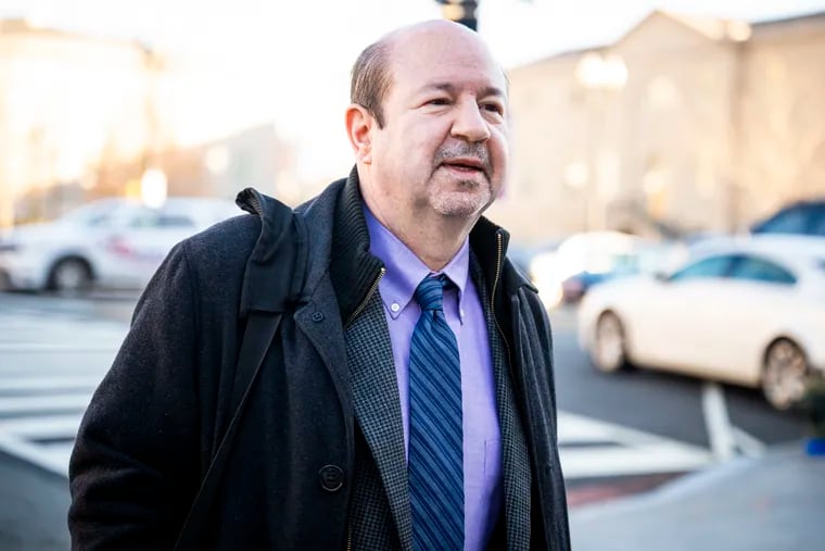Michael Mann outside the H. Carl Moultrie Courthouse in D.C. on Monday.