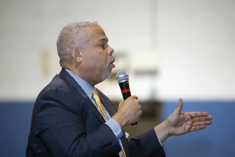 Anthony Williams speaks at the Bright Hope Baptist Church mayoral forum in Philadelphia on Monday, April 7, 2015. ( STEPHANIE AARONSON / Staff Photographer )
