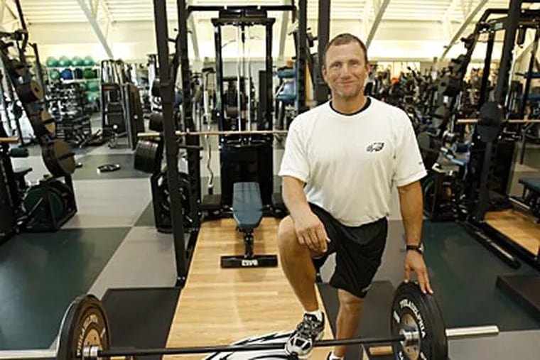 Eagles new strength coach Barry Rubin in the weight room at the Novacare Complex. (David Maialetti  /  Staff Photographer)