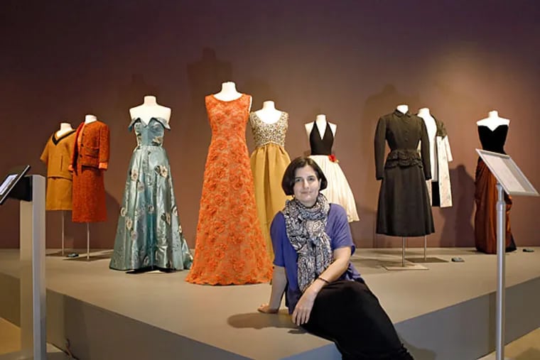 Immortal Beauty: Highlights from the Robert and Penny Fox Historic Costume Collection Curator Clare Sauro at The Leonard Pearlstein Gallery in Phila. on October 2, 2015.   ( ELIZABETH ROBERTSON / Staff Photographer )