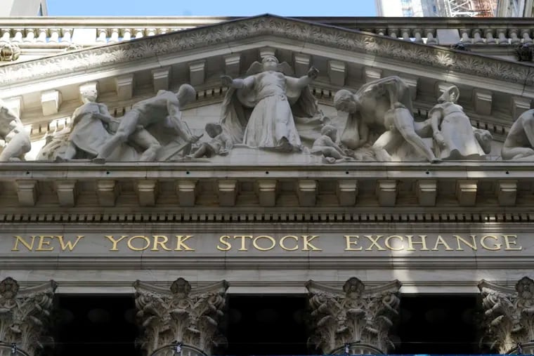 The facade of the New York Stock Exchange, is seen Wednesday, June 16, 2021. (AP Photo/Richard Drew)