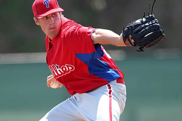 Phillies relief pitcher Kenny Giles. (Mike Janes/Four Seam Images via AP Images)