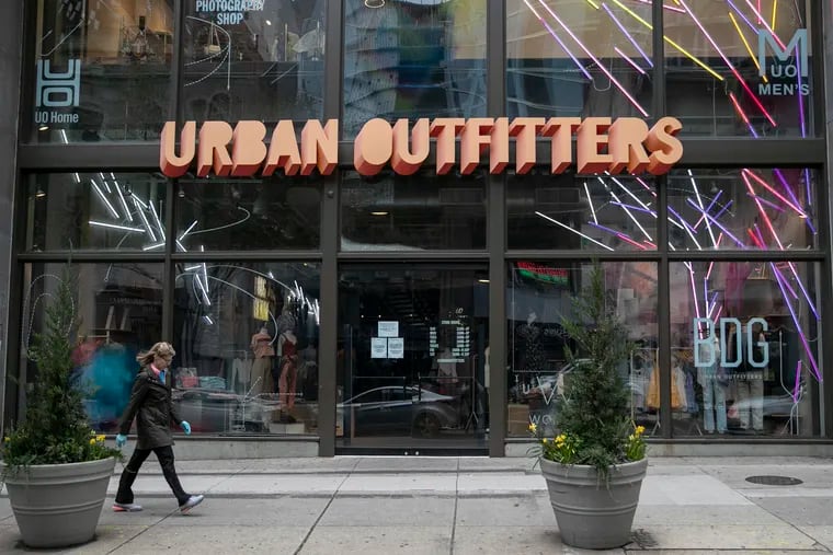 The Urban Outfitters store at 16th and Walnut Streets in Center City in 2020. URBN plans to shed eight stores and open two more across North America.