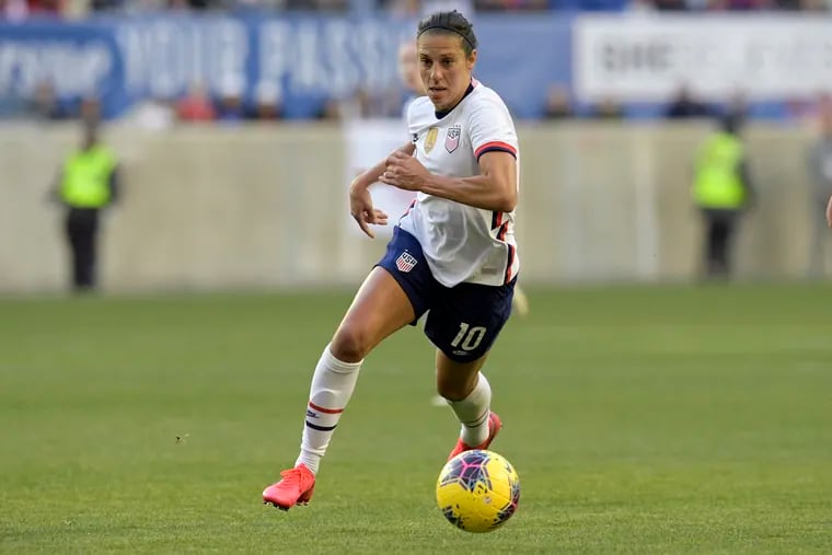 Delran native Carli Lloyd hasn't played in a soccer game since appearing for the U.S. women's national team in the SheBelieves Cup last March.