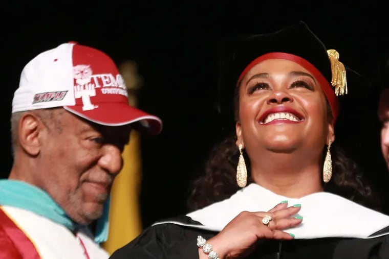 Bill Cosby and Jill Scott as she receives an honorary degree at Temple University in May. Jill says there's no proof of allegations against Cosby.