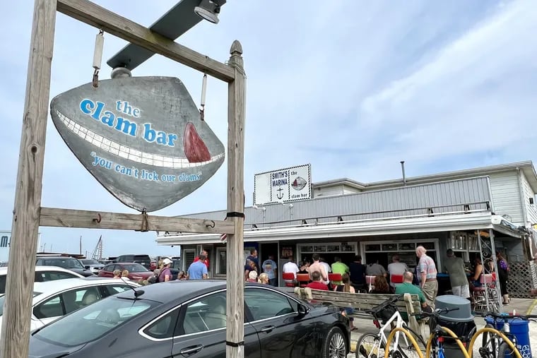 The late-afternoon crowd builds at the Clam Bar, also known as Smitty's, in Somers Point, N.J., on Aug. 25, 2022.