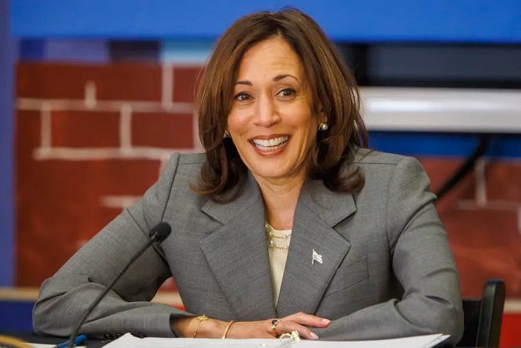 Vice President Kamala Harris visits William Cramp School on Monday. She attended a Philadelphia Democratic Committee event later that evening.