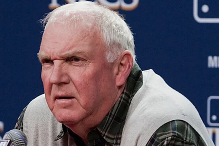 Charlie Manuel addressed the media today in a press conference. (David M Warren / Staff Photographer)