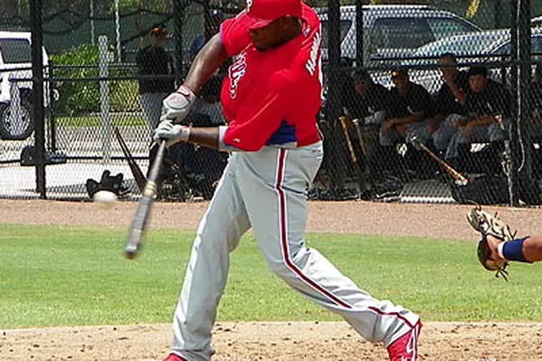 Phillies first baseman Ryan Howard went 0-for-4 Wednesday in an extended spring training game. (Photo by Eddie Michels)