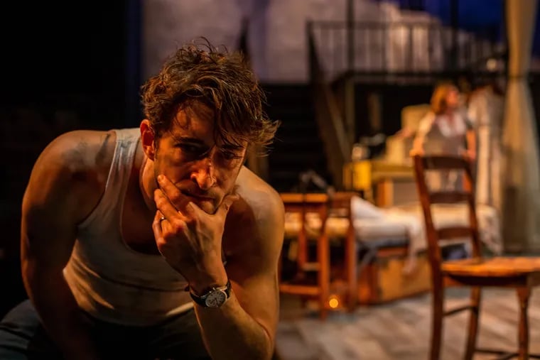Matteo Scammell as Stanley in Arden Theatre Company's A STREETCAR NAMED DESIRE.  Photo credit: Wide Eyed Studios.