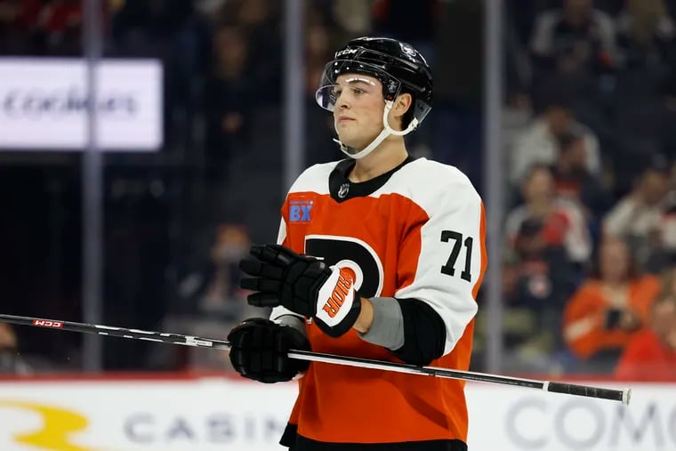 Tyson Foerster has hit some adversity during his rookie season for the Flyers.