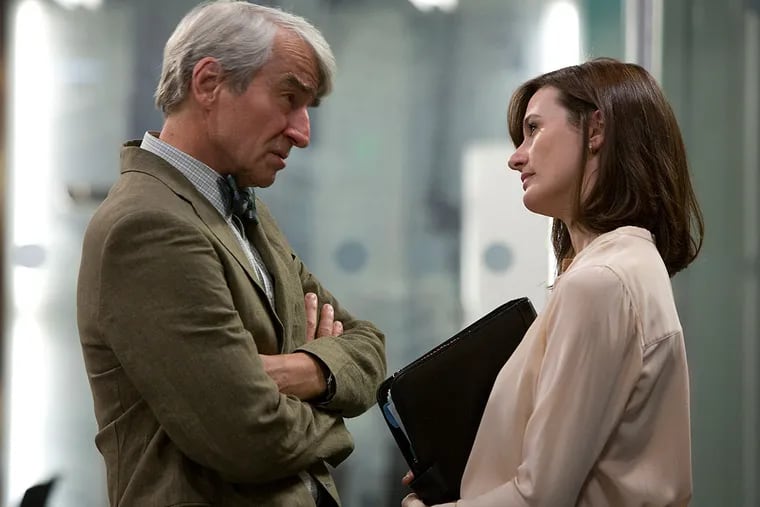Sam Waterston and Emily Mortimer in "The Newsroom."