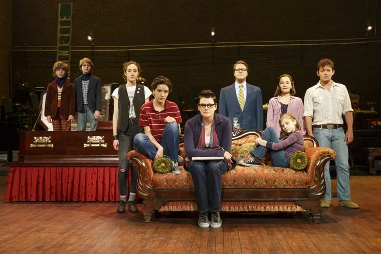The cast of “Fun Home,” through June 18 at the Forrest Theater.