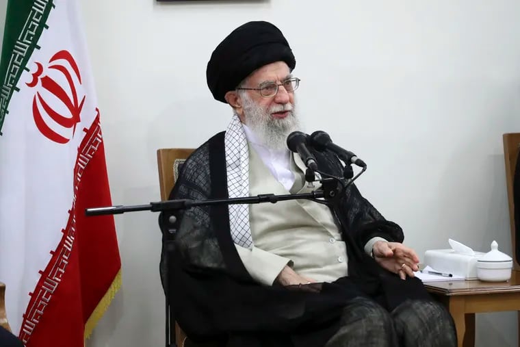 In this picture from the official website of the office of the Iranian supreme leader, Supreme Leader Ayatollah Ali Khamenei speaks in a meeting at his residence in Tehran, Iran.