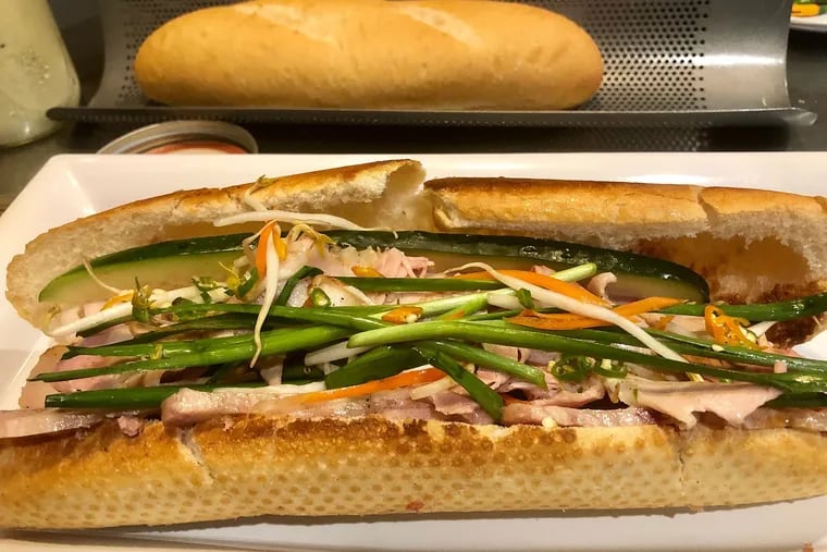 The ham banh mi created by Le of Hop Sing Laundromat has house-made ham and headcheese, plus pate.