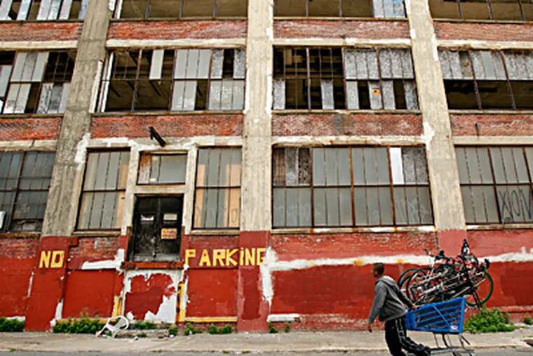 Michael Simons hoped to turn the former Orinoka Mills at Ruth and Somerset Streets in Kensington into lofts or studio space. DAVID MAIALETTI / Staff Photographer
