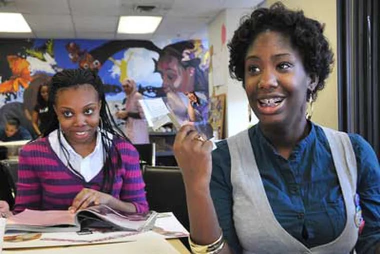 At Girls Inc. in Philadelphia, Shanaya Ball (right) and Medina McClain work on a project. The agency’s goal is helping girls, ages 6 to 18, build self-esteem and life skills to be successful adults. (Sharon Gekoski-Kimmel / Staff Photographer)