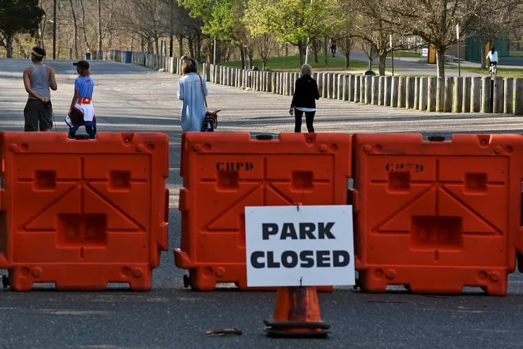 Challenge Grove Park in Cherry Hill after Gov. Phil Murphy closed all state and county parks April 7 as a measure to lessen the spread of the coronavirus.