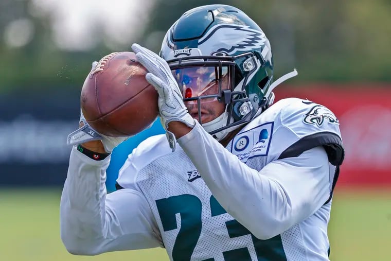 Eagles safety Rodney McLeod, pictured during training camp last week, stood out at practice on Tuesday.