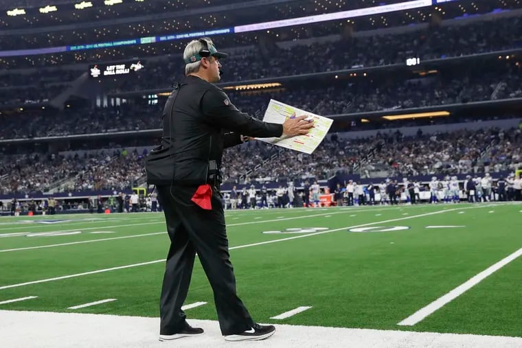 Eagles Head Coach Doug Pederson has remained diplomatic when discussing the officiating following Sunday's loss to the Cowboys. YONG KIM / Staff Photographer