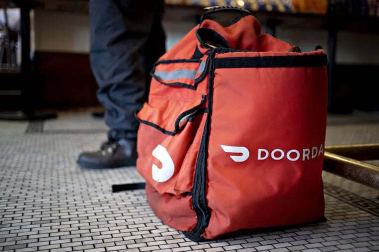 A DoorDash Inc. delivery bag.