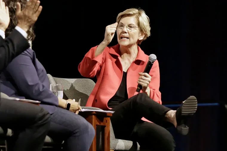 Democratic presidential candidate Elizabeth Warren speaks during a forum sponsored by NetRoots at the Pennsylvania Convention Center in Phila., Pa. on July 13, 2019.