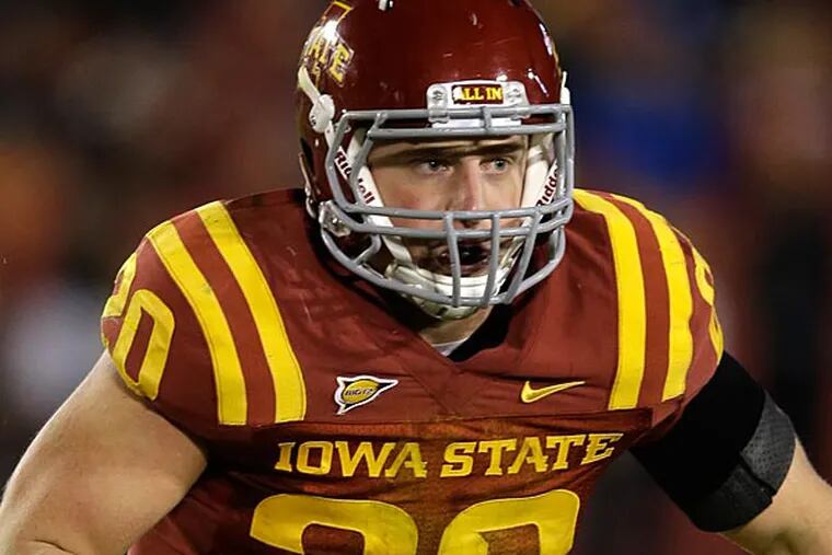 Iowa State linebacker Jake Knott was signed by the Eagles on Monday.(AP Photo/Charlie Neibergall)