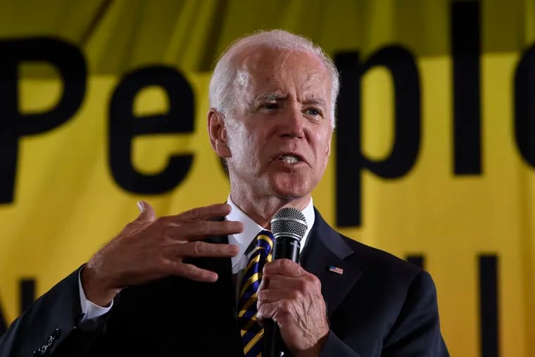 Democratic presidential candidate, former Vice President Joe Biden, speaks at the Poor People's Moral Action Congress in Washington on Monday.