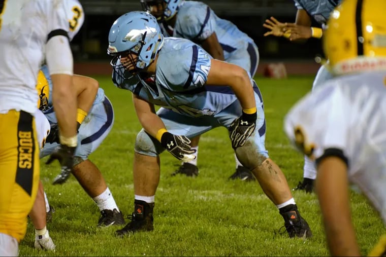 North Penn senior offensive lineman Jake Walton (74) earned first-team all-Suburban One League Continental Conference honors.