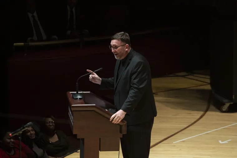 Father Chris Walsh at Soulful Christmas 2019 at The Kimmel Center.