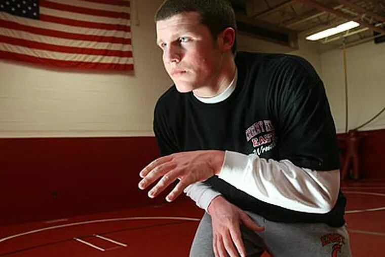 Cherry Hill East's Brian Lussier competes in the 189 lb. class. (Charles Fox/Staff Photographer)