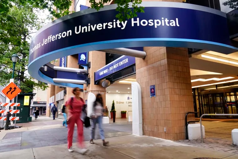 Thomas Jefferson University, which owns Jefferson Health, reported an operating loss for the nine months ended March 31. Shown is Thomas Jefferson University Hospital in Center City in 2021.