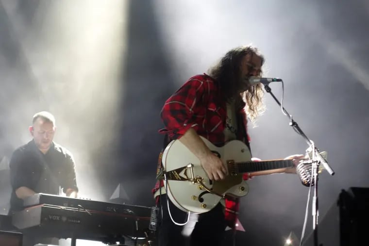 Adam Granduciel (right) and Jon Natchez of the War on Drugs at the Dell Music Center.