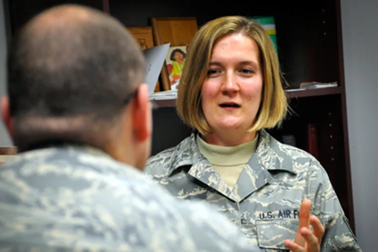 Staff Sgt. Amber Merefield has begun &quot;outreach and prevention&quot; for veterans at McGuire-Dix-Lakehurst. (Bill Addison / U.S. Air Force)