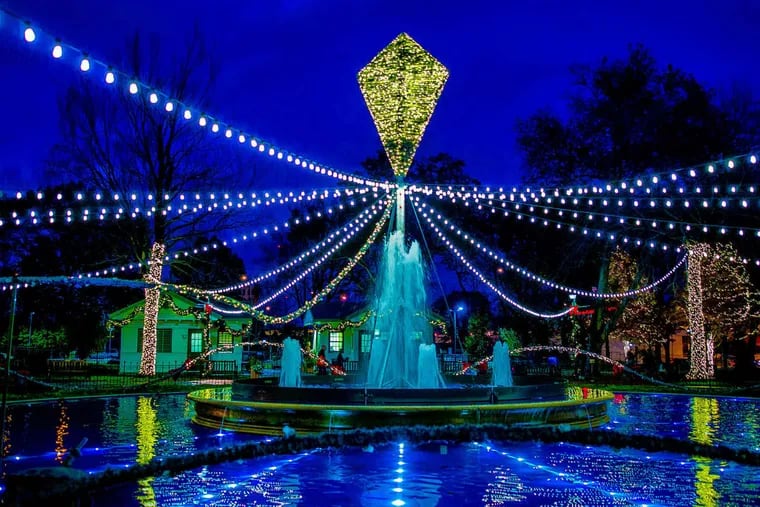 The Franklin Square light show - with 50,000 lights and a 12-foot-tall kite centerpiece - runs until Dec. 31.