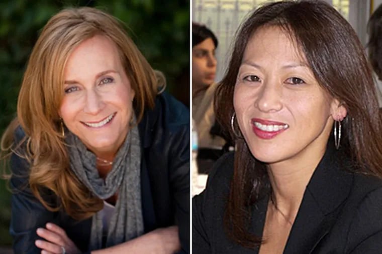 Left: Vicki Abeles, filmmaker behind "Race to Nowhere." Right: This 2007 photo courtesy of (CC) Larry D. Moore shows author Amy Chua at the Texas Book Festival in Austin, Texas.