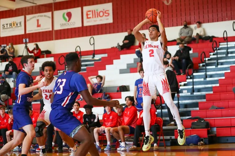 Lenape point guard Derek Simpson shooting during a game against Washington Township on Saturday. Simpson has a scholarship to play for Rutgers.